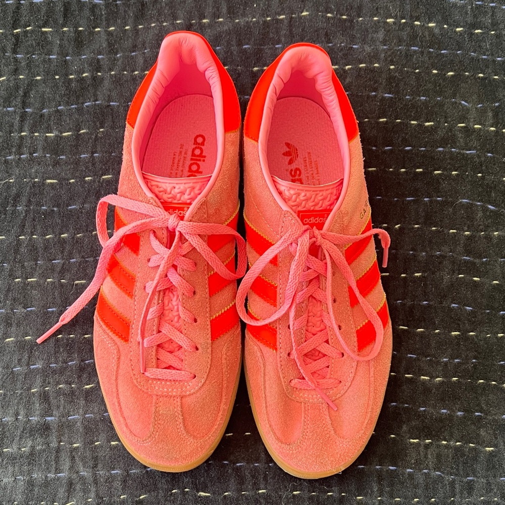 adidas Women's Pink and Red Suede Sneakers